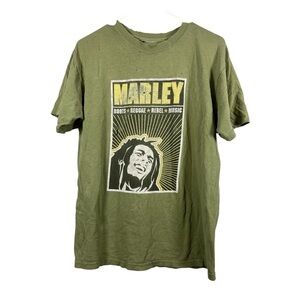 Vintage Y2K Bob Marley Thrashed Distressed Graphic Tee medium